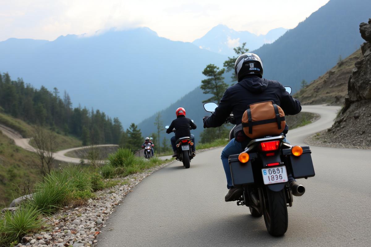 Motorbike tour through Nepal mountains